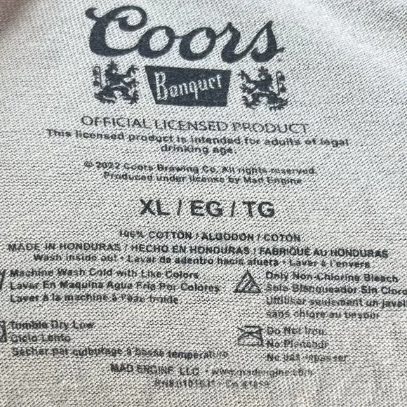 Coors Banquet Beer T-Shirt Men’s XL – Golden Colorado Logo Graphic Tee 100% Cott - Picture 2 of 4
